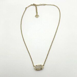 Kendra Scott Elisa Gold Pendant Necklace In Iridescent Drusy